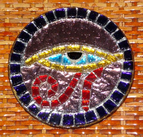 "Eye of Horus" mosaic drink coaster